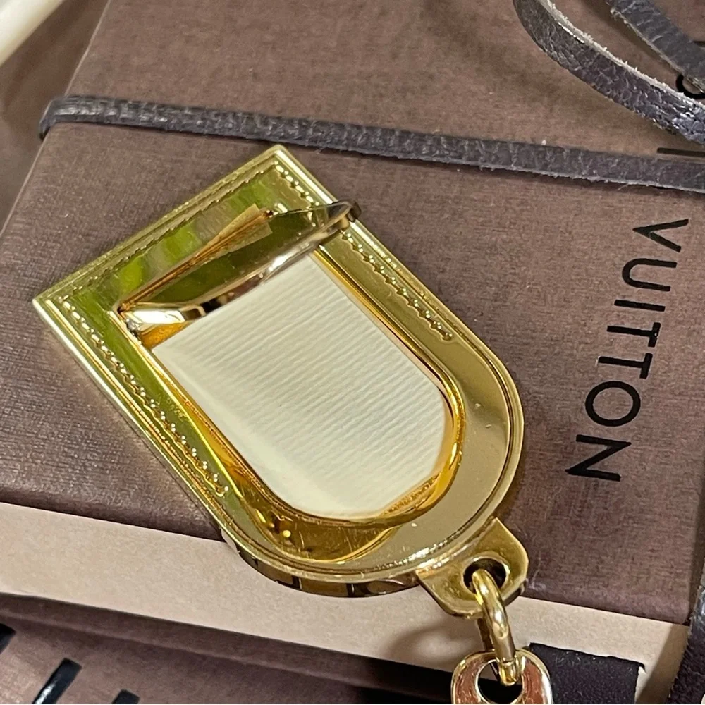 Louis Vuitton Porte-Cles Gold Luggage Tag or Bag Charm